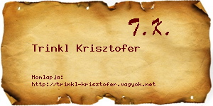 Trinkl Krisztofer névjegykártya